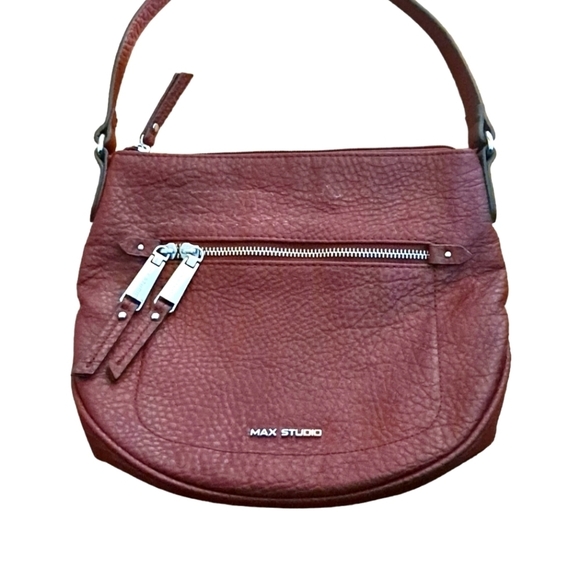 Max Studio Burgundy Convertible style bag - Picture 2 of 4